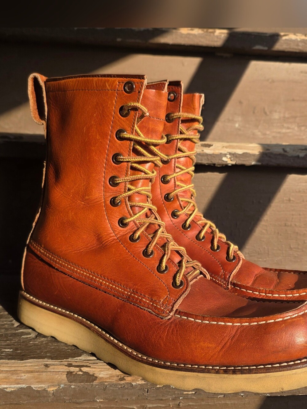 Vtg 1970s Red Wing Irish Setter leather boots - moc toe size 11 AA narrow